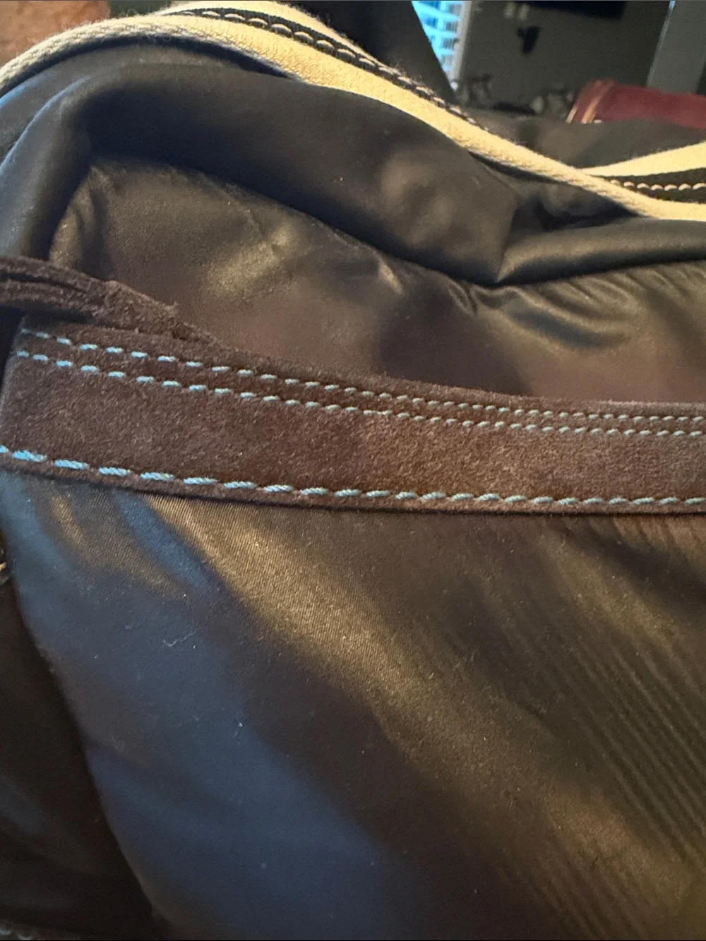 Coach 2005 Vintage Leatherware Nylon Crossbody Baby Bag with Suede Trim